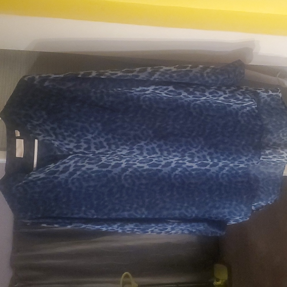 Blue leopard shirt by Kim Gravel